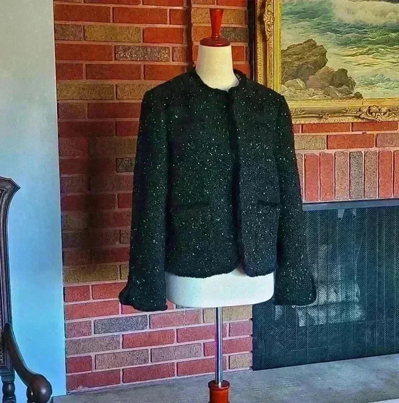 Ann Taylor blazer jacket gold and black color size 4 - Picture 1 of 15